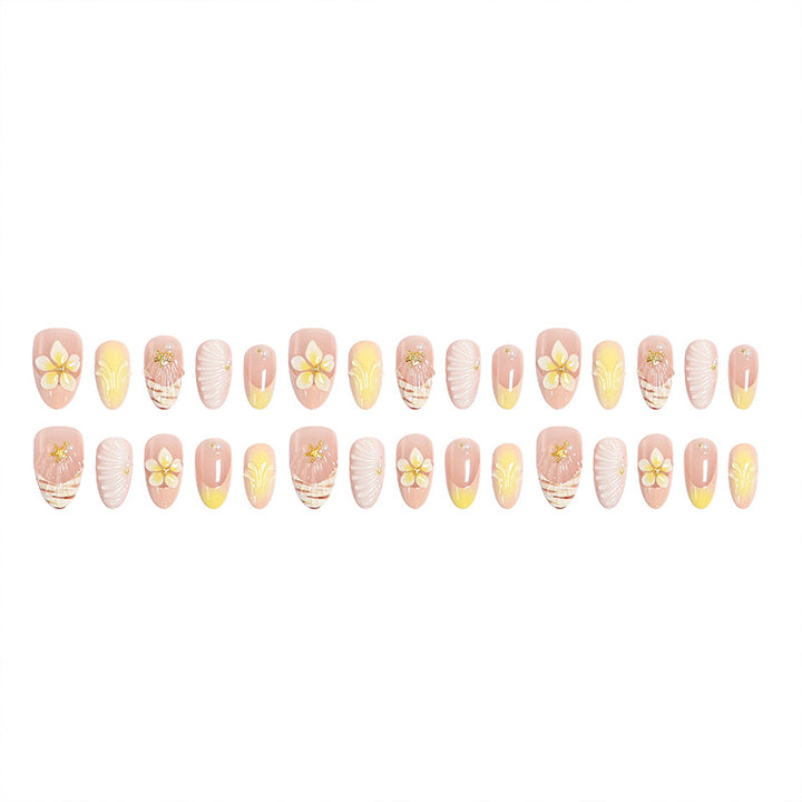 Artificial nails in luxurious flower and gold design Kalsten