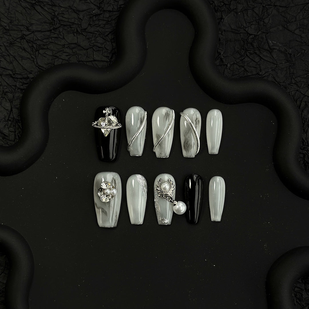Artistic Satin Press-On Nail Set