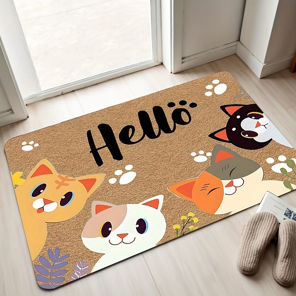 Decorative Cat-Themed Area Rug
