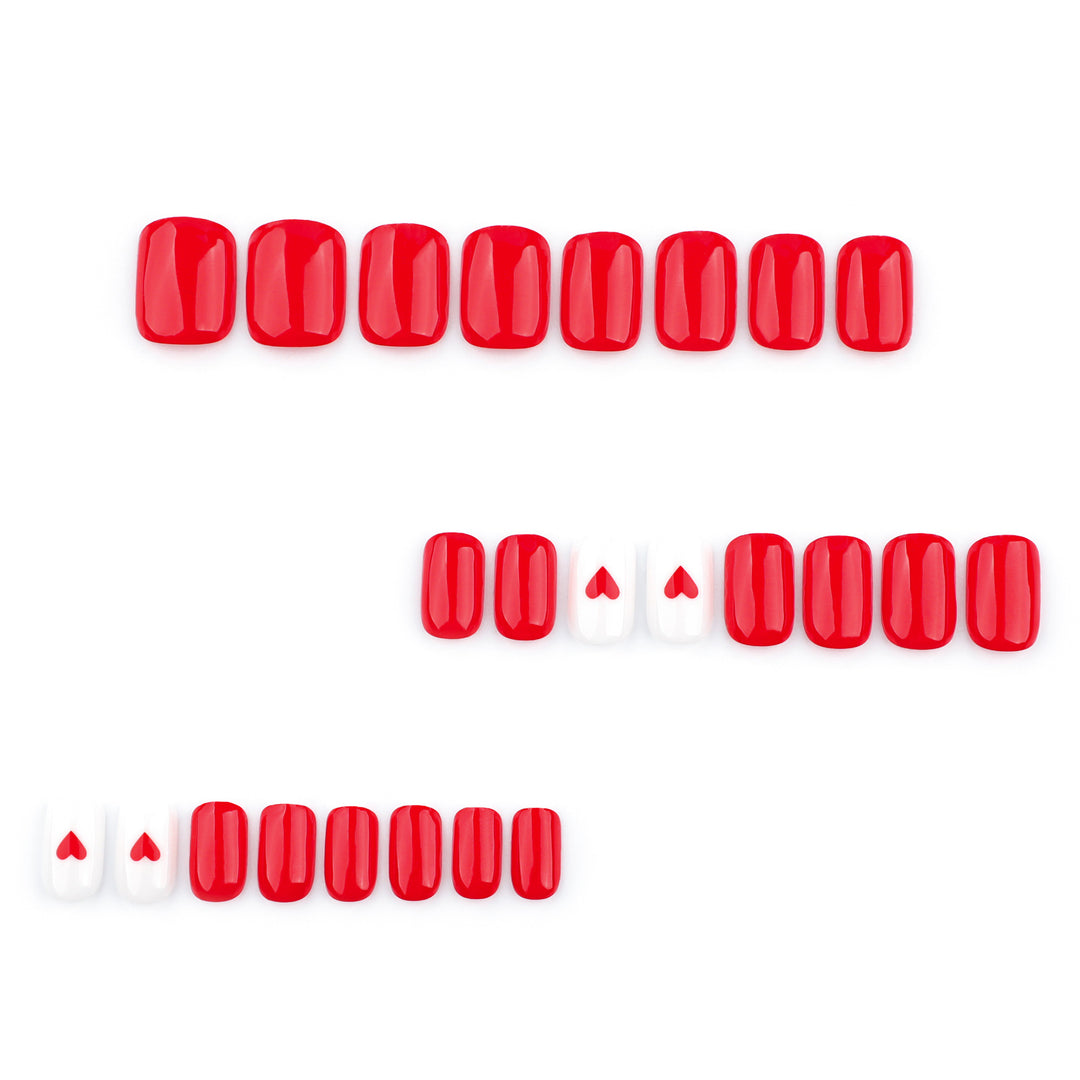 Stylish Heart Design Press-On Nail Set Kalsten