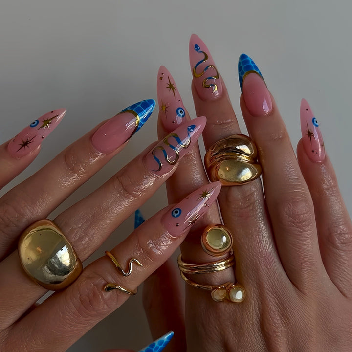 Fantasy-Themed Stiletto Press-On Nail Art Kalsten
