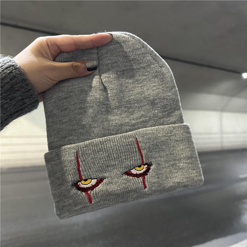 Embroidered Horror Theme Beanie Cap
