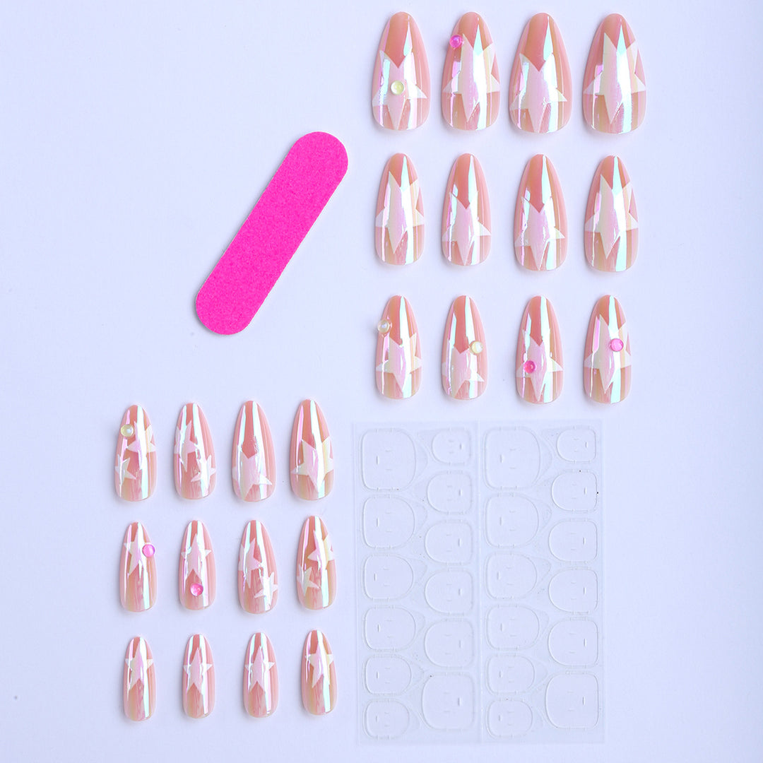 Artificial nails with sparkling star design Kalsten