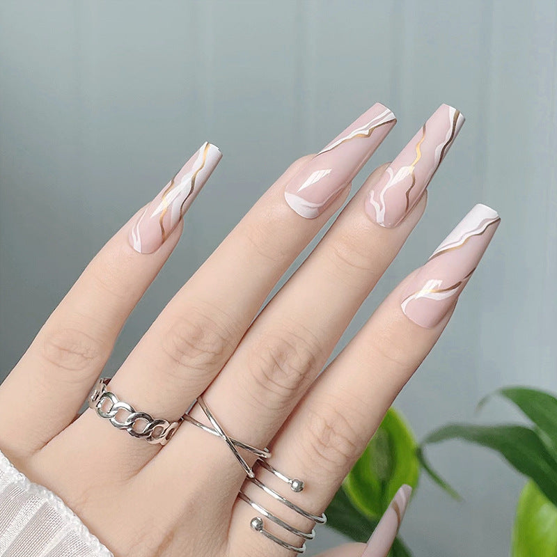 Elegant Marble Design Press-On Nails Kalsten