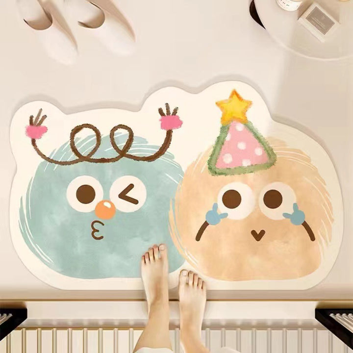 Playful Cartoon-Themed Bath Mat
