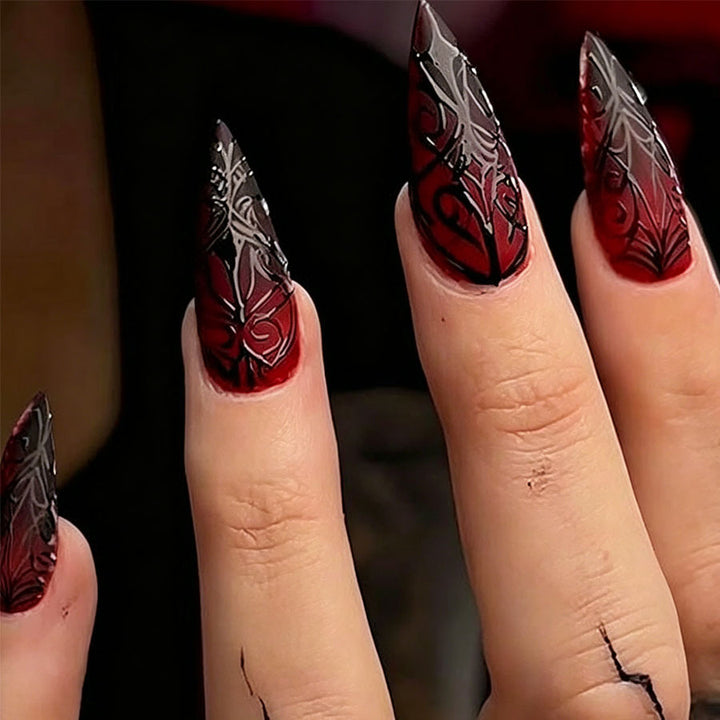 Gothic Stiletto Press-On Nail Art Kalsten