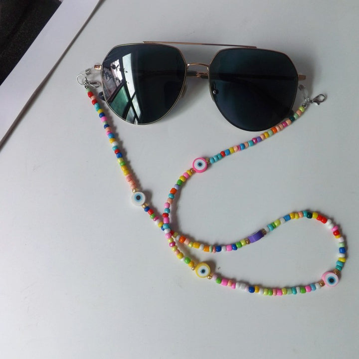 Colorful glasses holder chain with eye motifs Kalsten