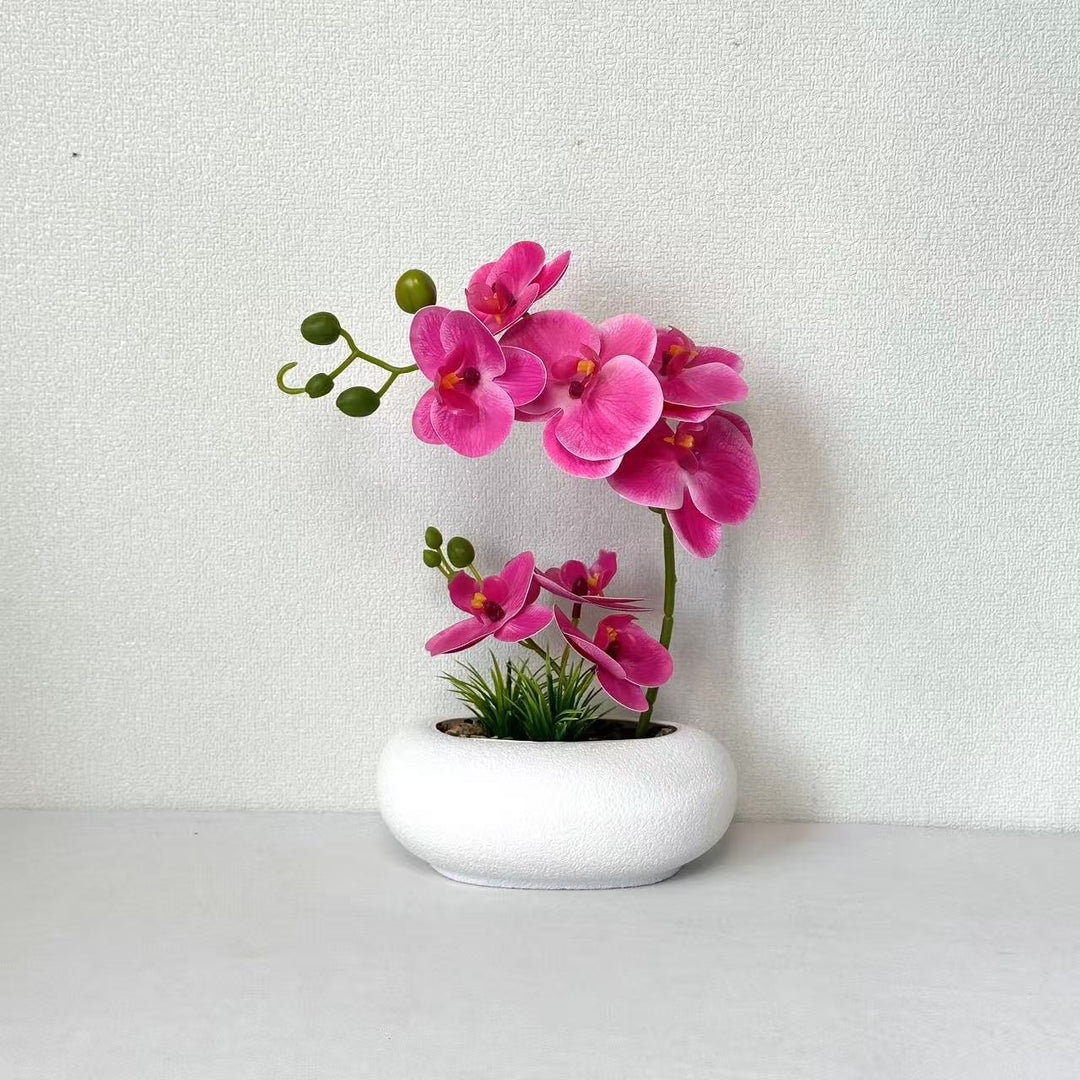 Lifelike Orchid Plant Arrangement for Home Decor