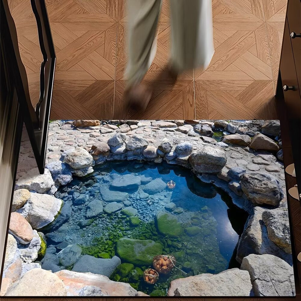 Artistic Water Ripple Print Area Mat Kalsten