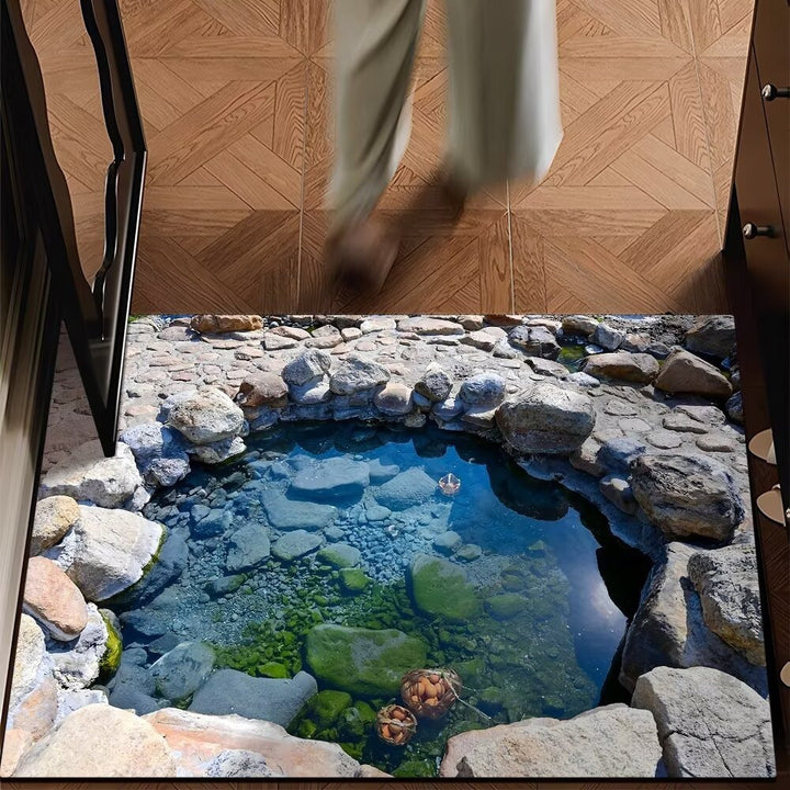 Artistic Water Ripple Print Area Mat Kalsten