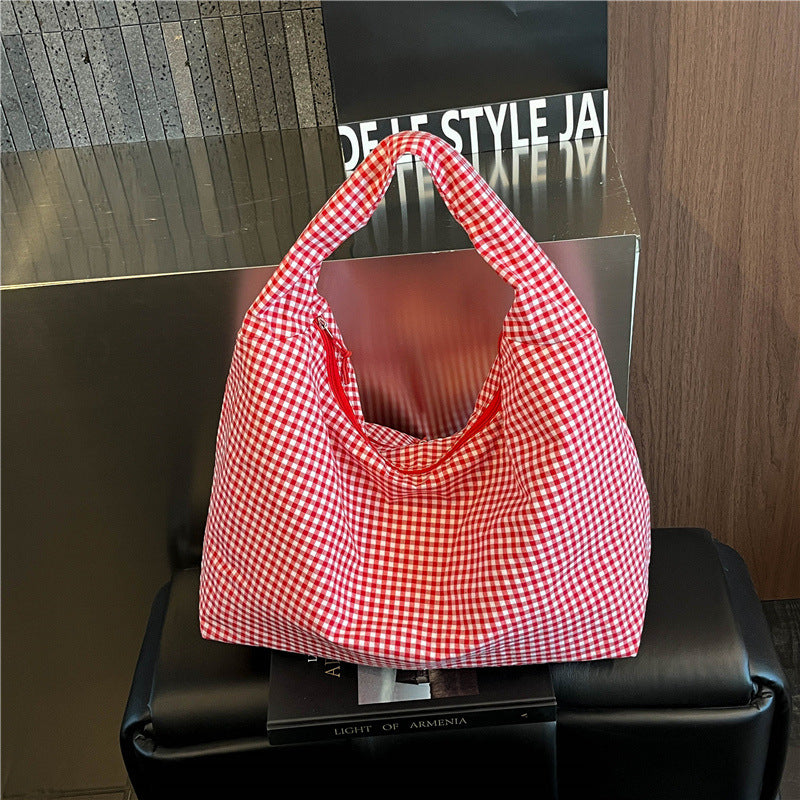 WoGingham Print Slouchy Shoulder Bag Kalsten