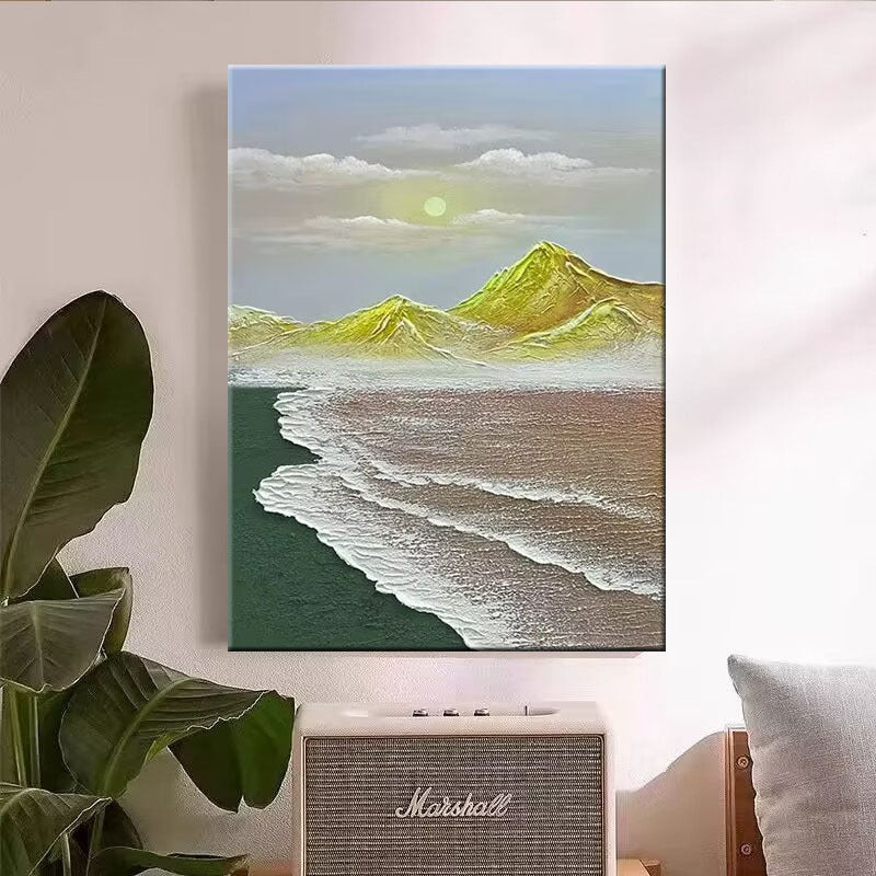 Textured Coastal Landscape Canvas Artwork