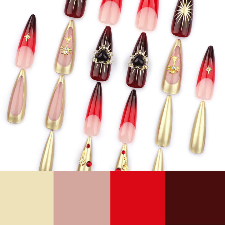 Artful Nail Extensions with Luxurious Decorations Kalsten