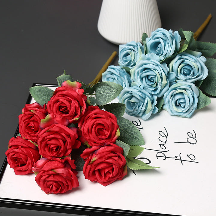 Faux Rose Floral Bouquet for Home Decor