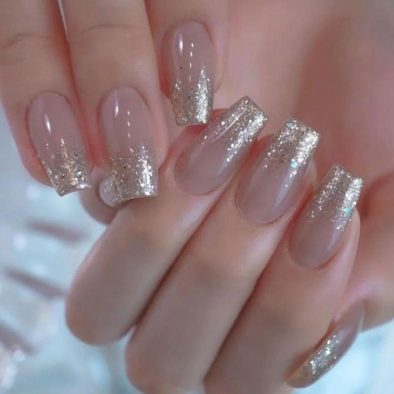 Artificial nails with glitter French tips Kalsten