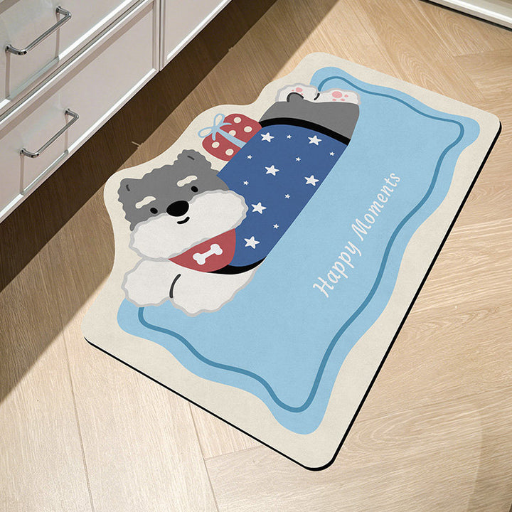 Cute Dog-Themed Bath Mat