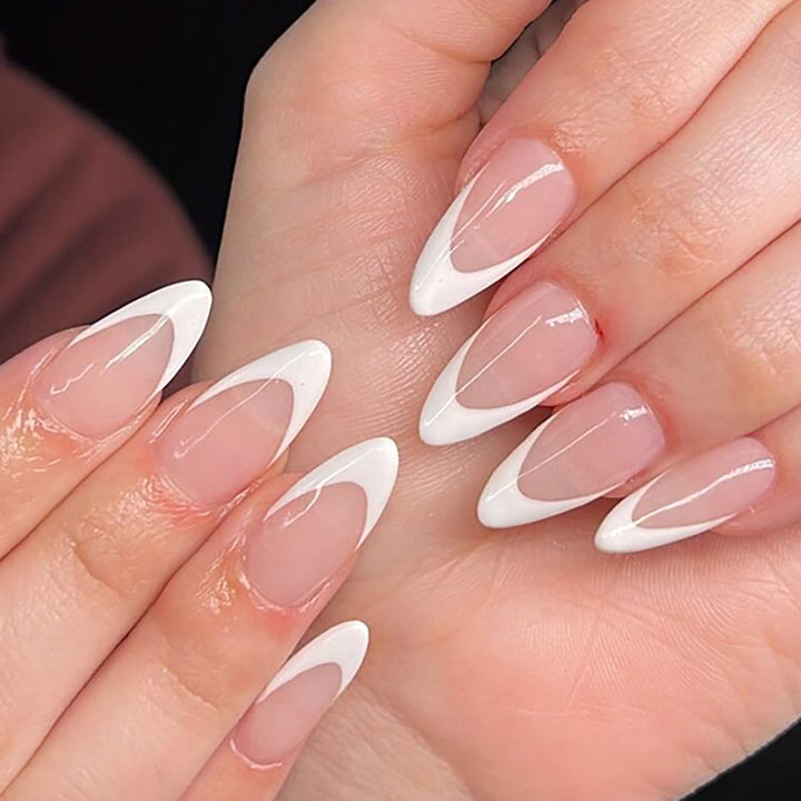 Elegant Stiletto Press-On Nails with French Tips Kalsten