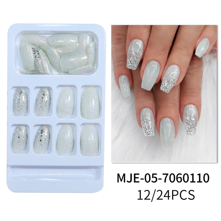 Glitter-Dusted Long Stiletto Press-On Nails Kalsten