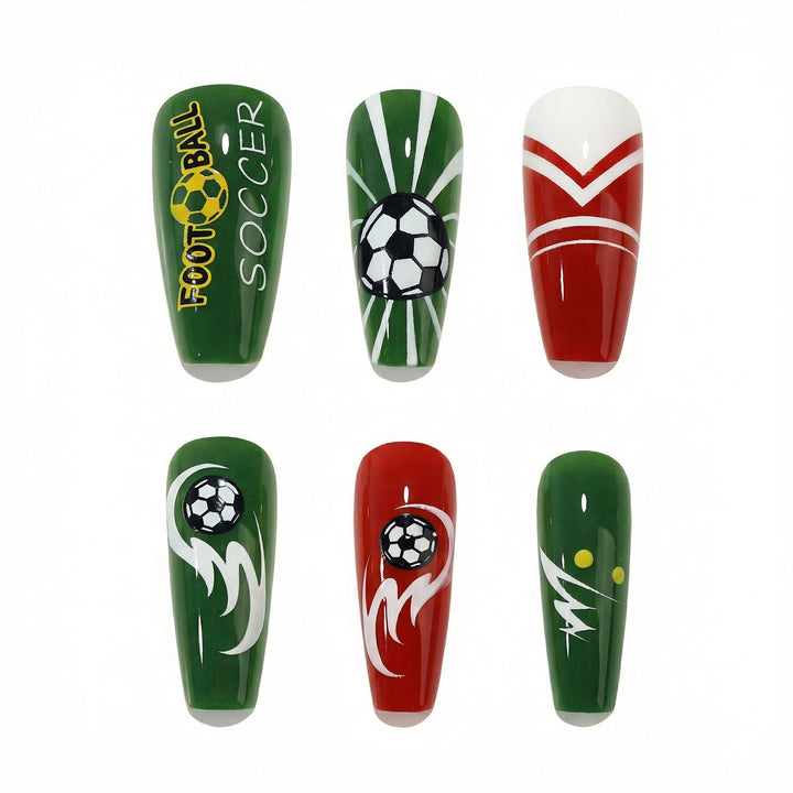Sporty nail art in football style Kalsten