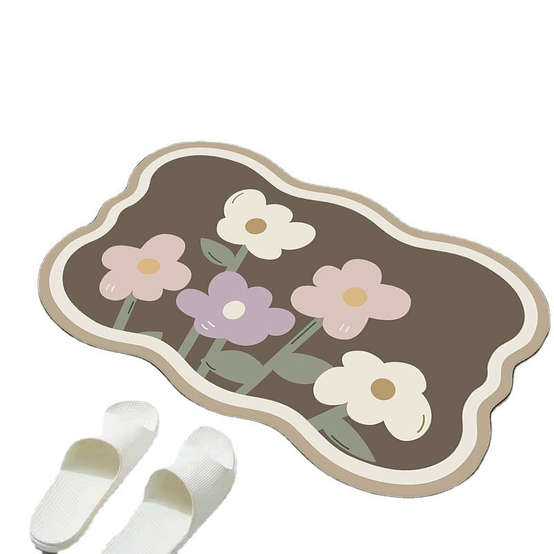 Decorative Floral Bath Mat Kalsten