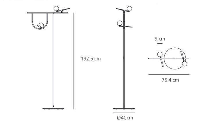 Modern Multifunctional Floor Lamp with Integrated Side Table