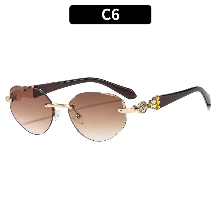 Statement Hexagonal Sunglasses with Decorative Detailing