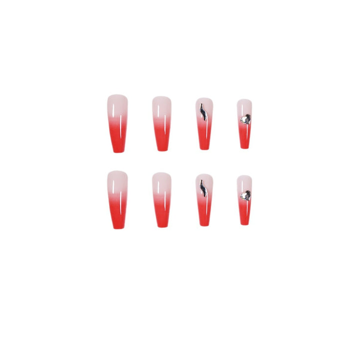 Artful stiletto nails with elegant gradient and rhinestone embellishment Kalsten