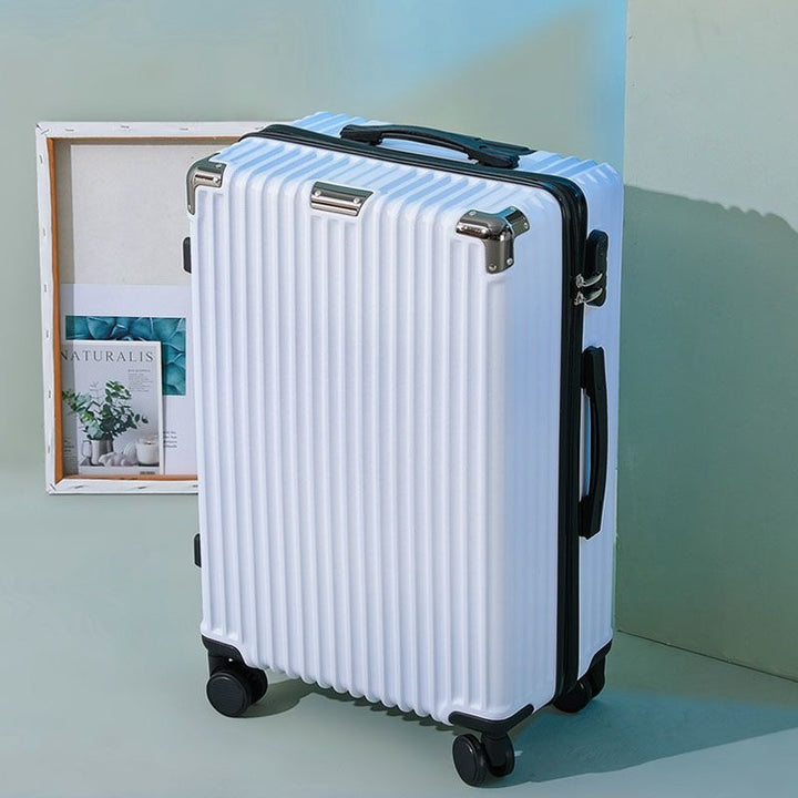 Hard shell suitcase with 360-degree wheel system and integrated safety feature Kalsten