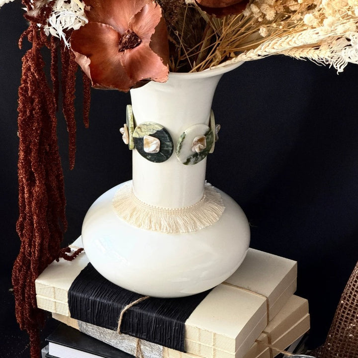 Decorative Rope Edge Clay Vase