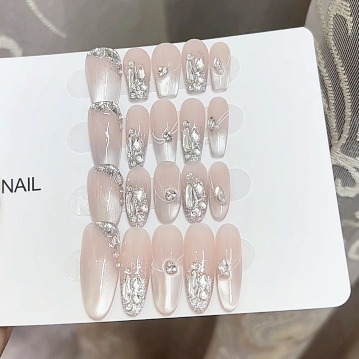Elegant Rhinestone Accented Press-On Nails Kalsten