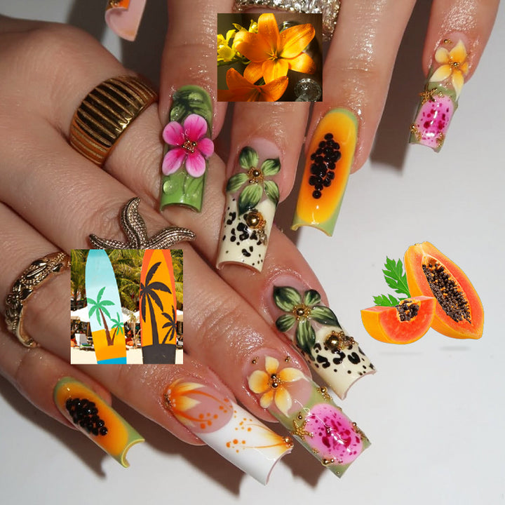 Floral Themed Nail Tips Box Set Kalsten