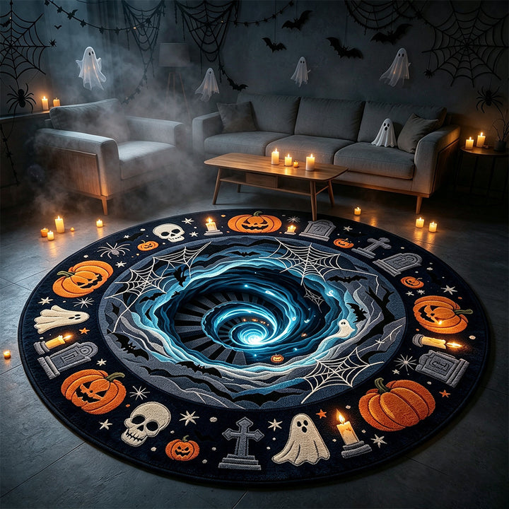 Halloween-Themed Round Area Rug Kalsten