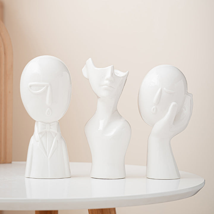 Human body ceramic vase ornament