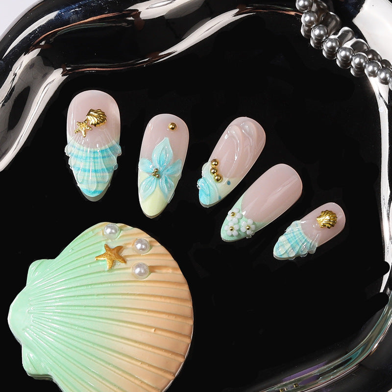 Artistic Tropical Floral Press-On Nail Set Kalsten
