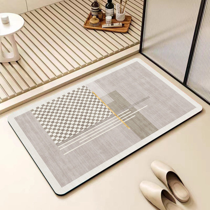 Non-Slip Geometric Pattern Bathroom Mat Kalsten