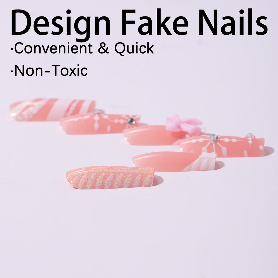 Artificial nail set with festive Christmas motifs Kalsten