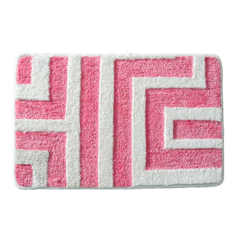 Plush Geometric Pattern Bath Mat Kalsten