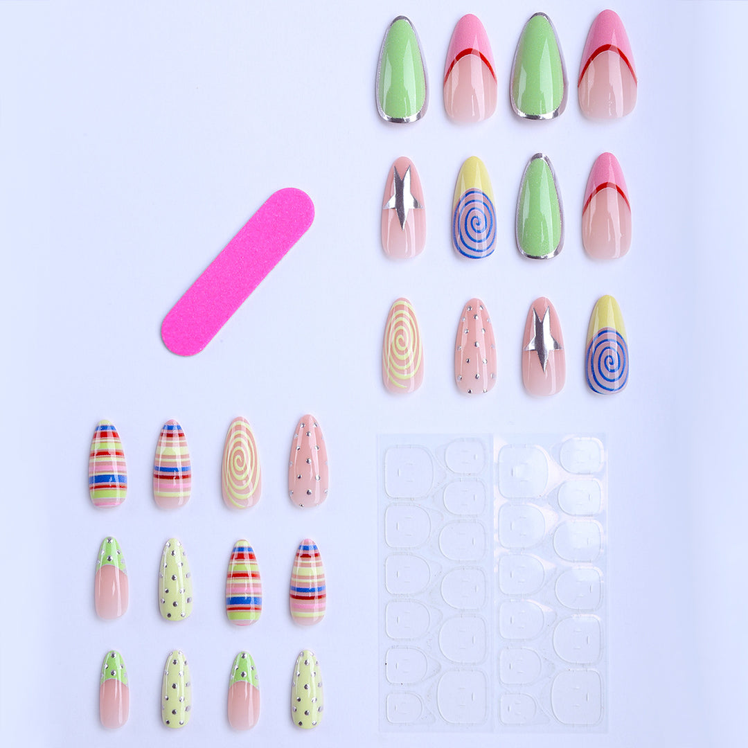 Artificial nails with creative geometric design Kalsten