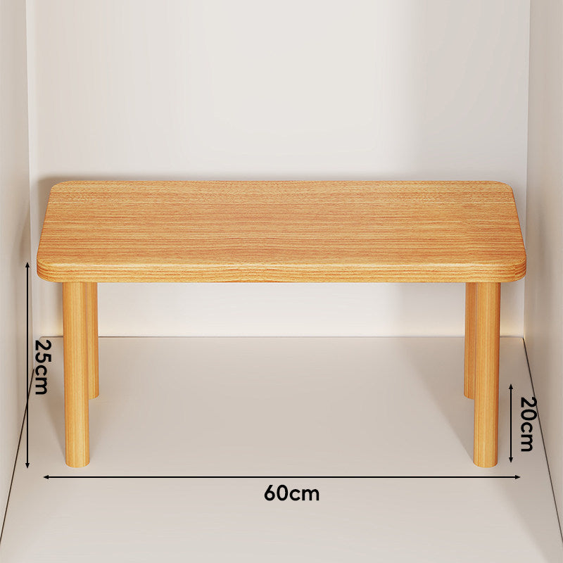 Height-Adjustable Rectangular Wooden Riser Table with Detachable Round Legs