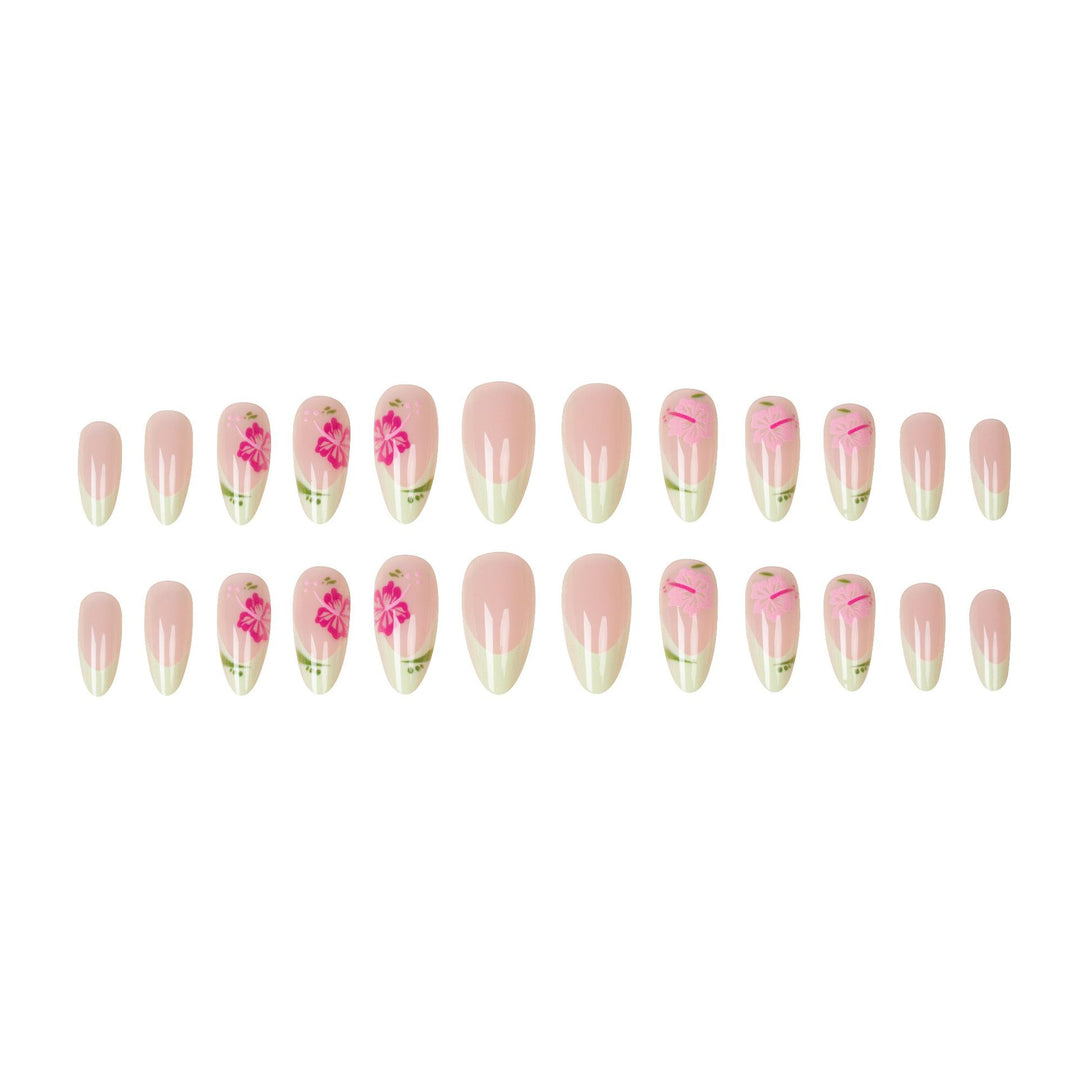 Artistic Floral Accent Press-On Nails