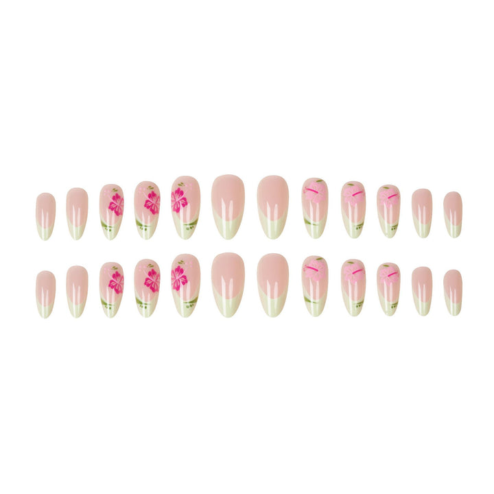 Artistic Floral Accent Press-On Nails