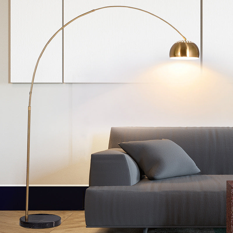 Arched Floor Lamp with Adjustable Height and Elegant Shade