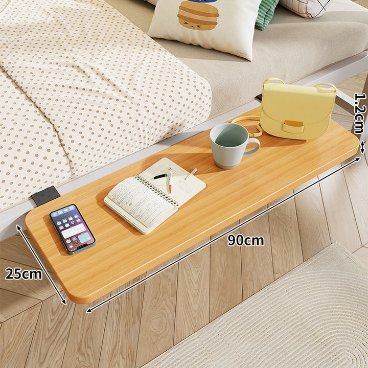 Clamp-On Floating Bedside Shelf with Bamboo Top and Slim Profile
