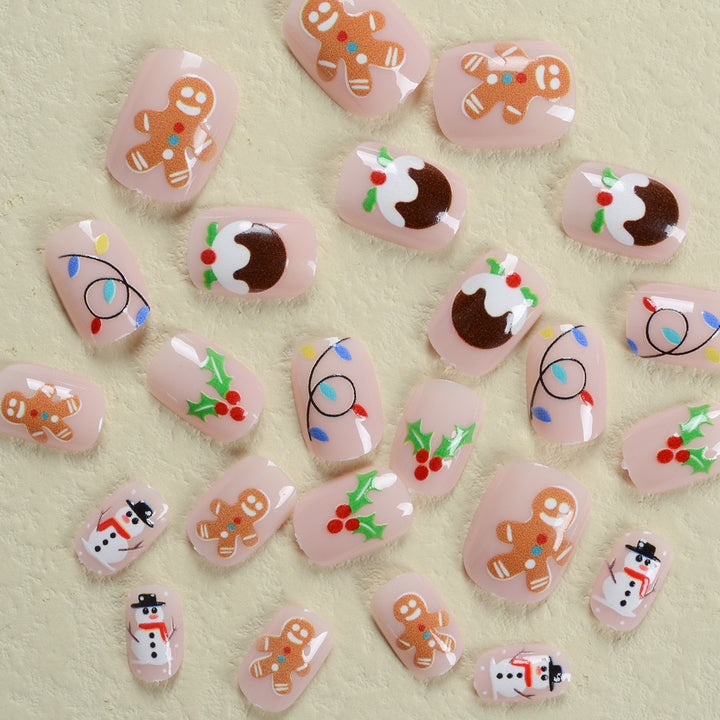 Artificial nail set with festive Christmas motifs Kalsten