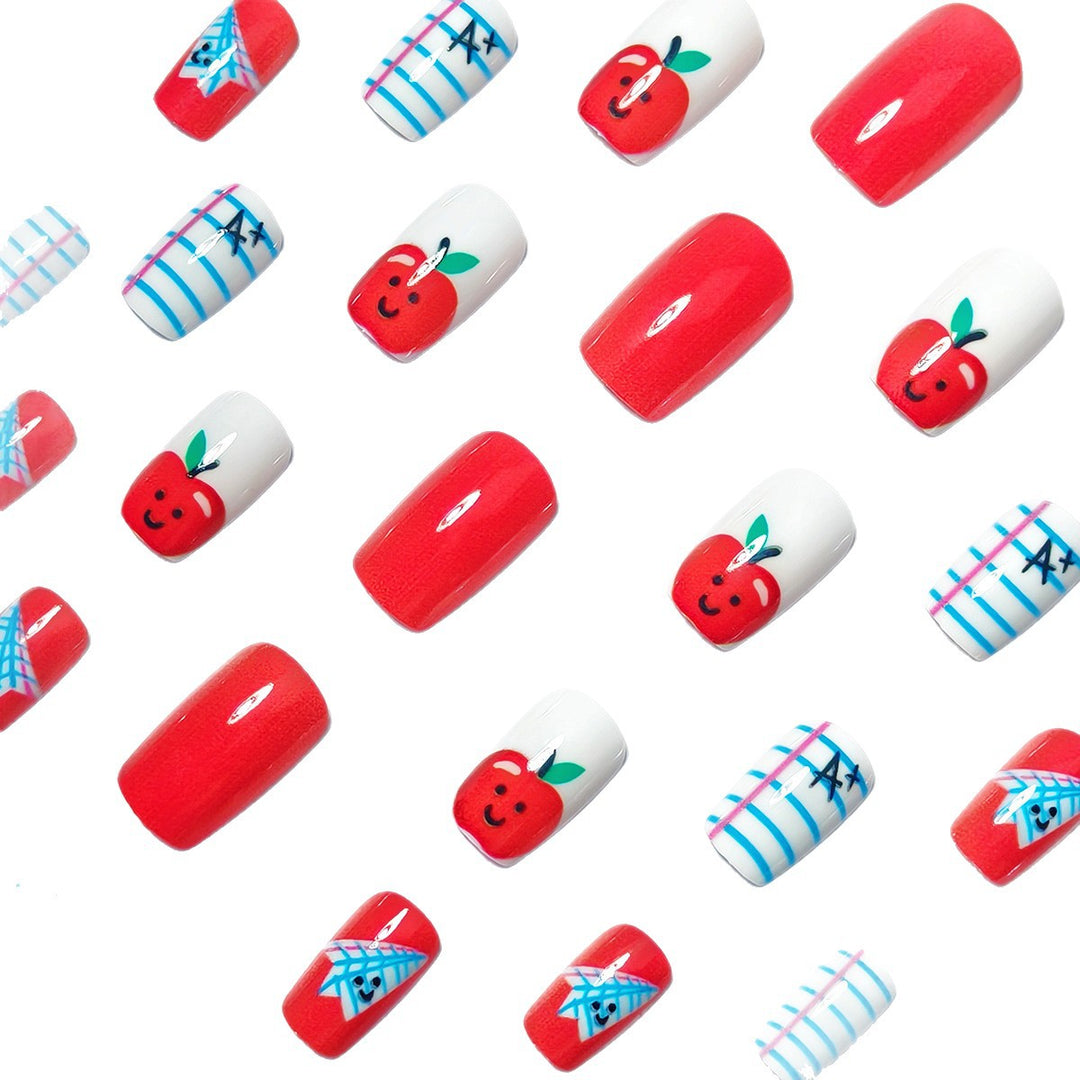 Creative art nails with cheerful school motif Kalsten