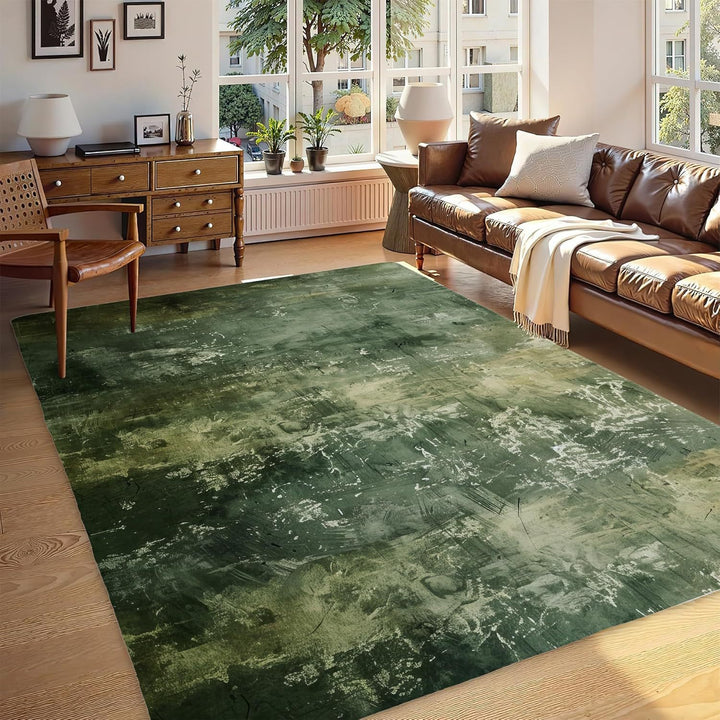 Abstract Leaf Print Area Rug