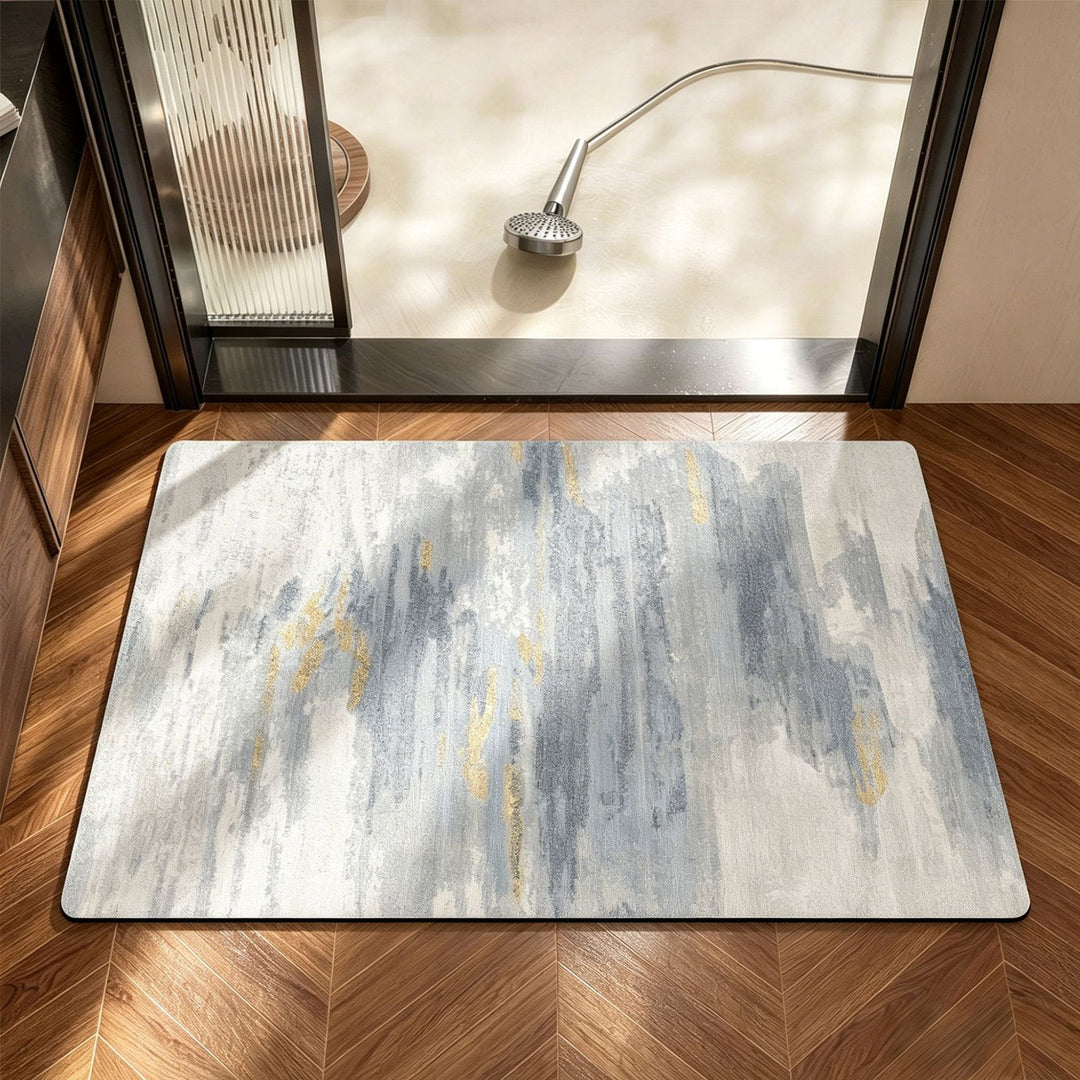 Floral Design Absorbent Bathroom Mat Kalsten