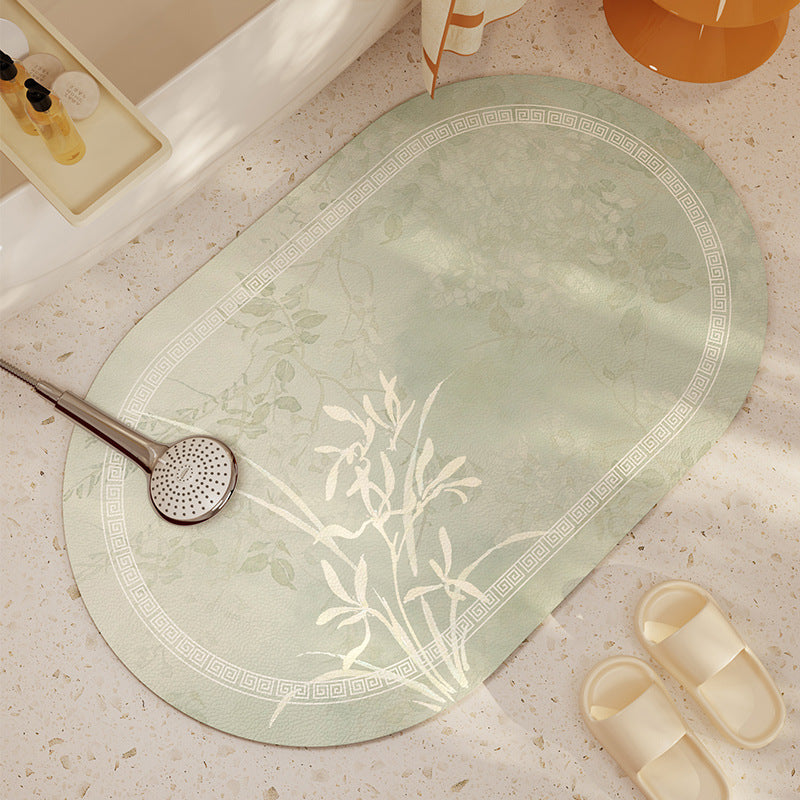 Decorative Floral Print Bath Mat Kalsten