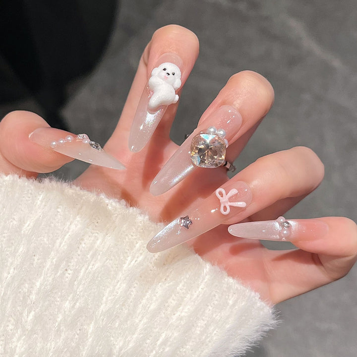 Elegant Floral Design Press-On Nail Extensions Kalsten