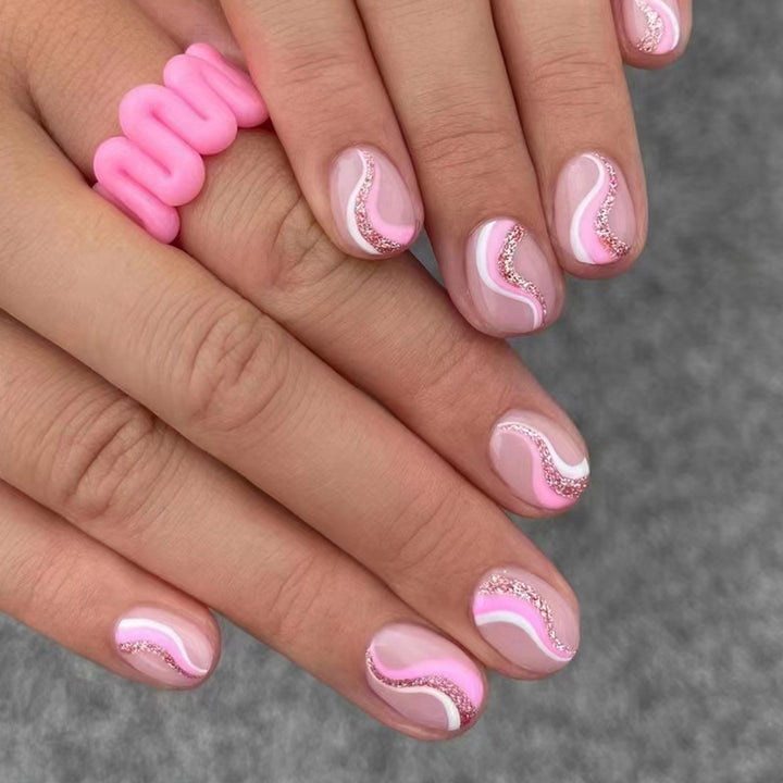 Artistic Wave Design Nail Tips Kalsten